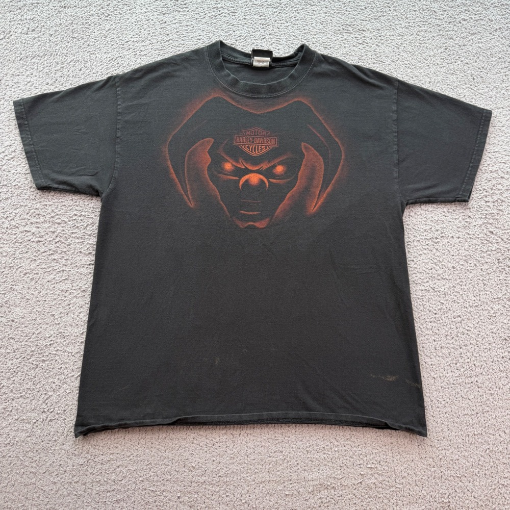 Harley Davidson Heart of Dixie Pelham AL Skull Graphic T-Shirt Black Mens L